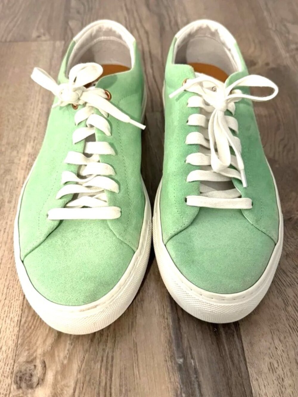 Good Man Brand Edge lo-top premium men's unisex green suede sneakers US8.5=UK7.5